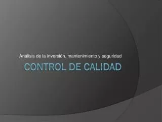 an lisis de la inversi n mantenimiento y seguridad