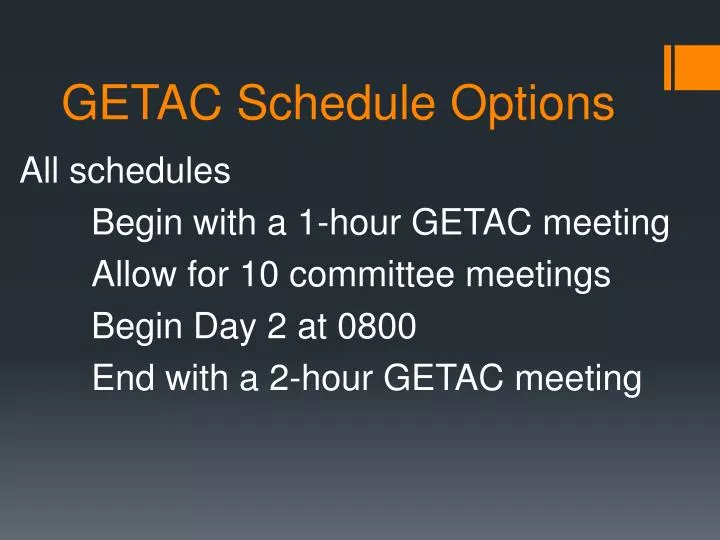 getac schedule options