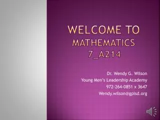 Welcome To Mathematics 	7_A214