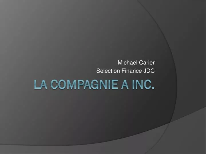 michael carier selection finance jdc