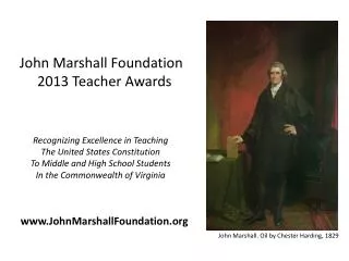 John Marshall Foundation 2013 Teacher Awards