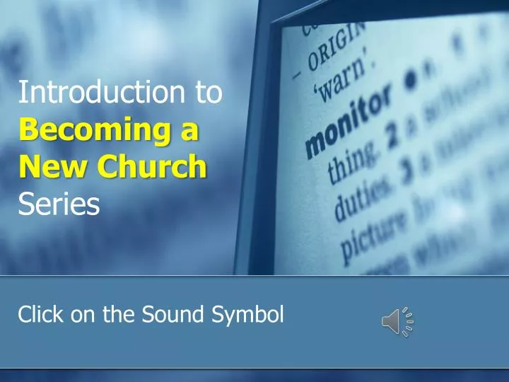 introduction to becoming a new church series