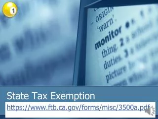 State Tax Exemption