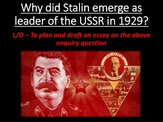 Why did Stalin emerge as leader of the USSR in 1929?