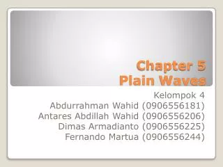 chapter 5 plain waves