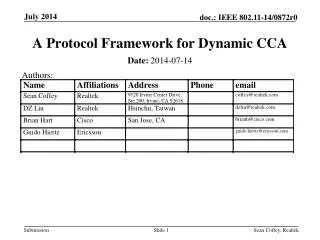 A Protocol Framework for Dynamic CCA