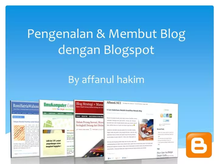 pengenalan membut blog dengan blogspot