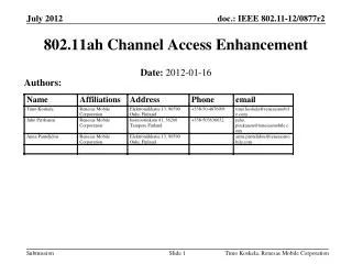 802.11ah Channel Access Enhancement