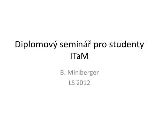 diplomov semin pro studenty itam