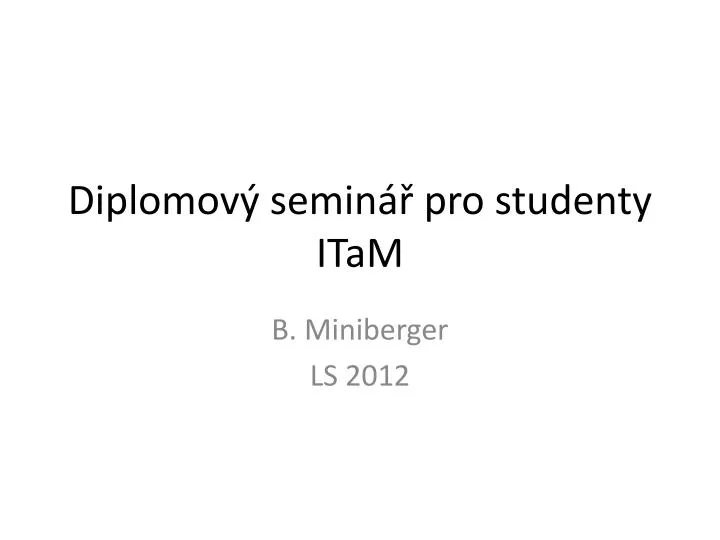 diplomov semin pro studenty itam