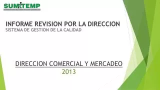 direccion comercial y mercadeo 2013