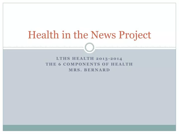 health in the news project