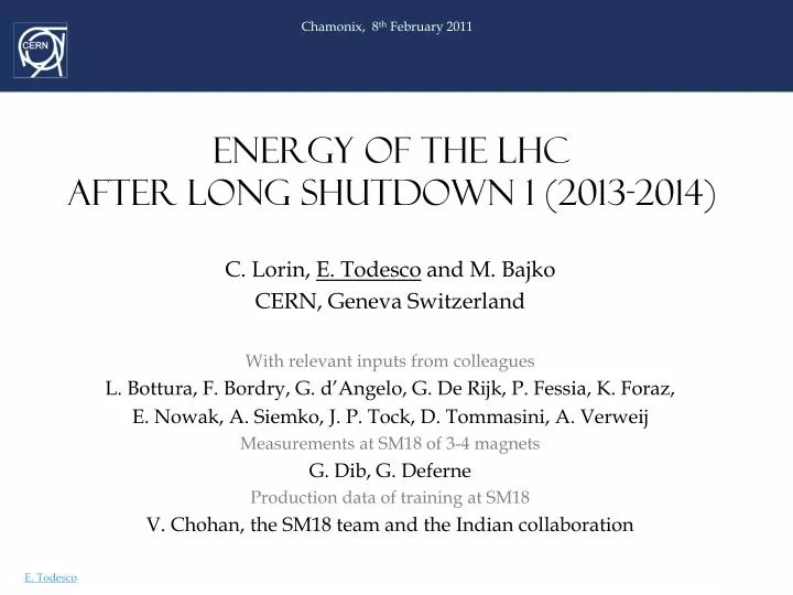 energy of the lhc after long shutdown 1 2013 2014