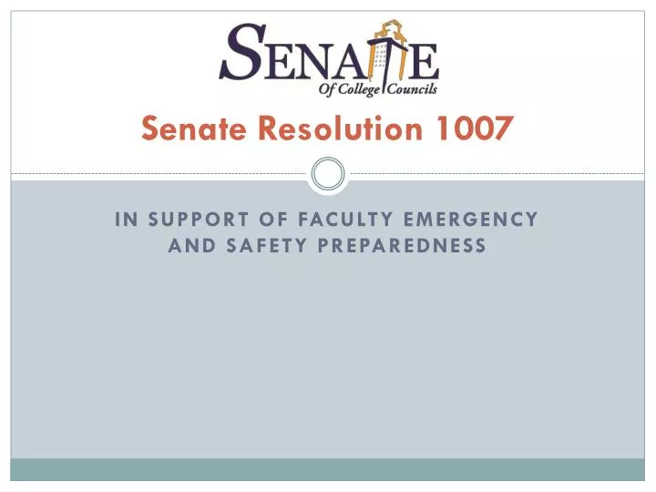 senate resolution 1007