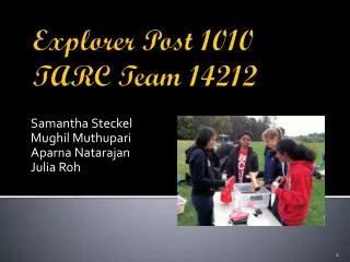 Explorer Post 1010 TARC Team 14212