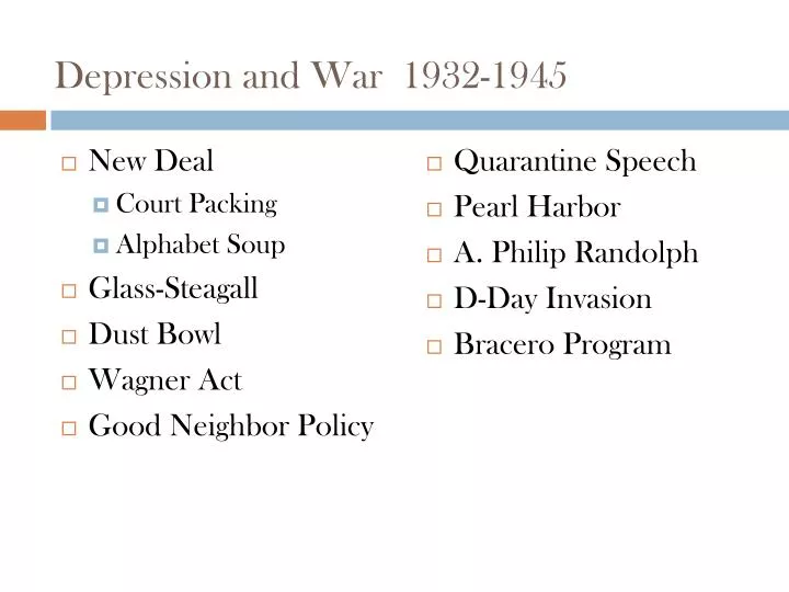 depression and war 1932 1945