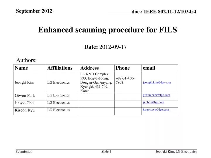 enhanced scanning procedure for fils
