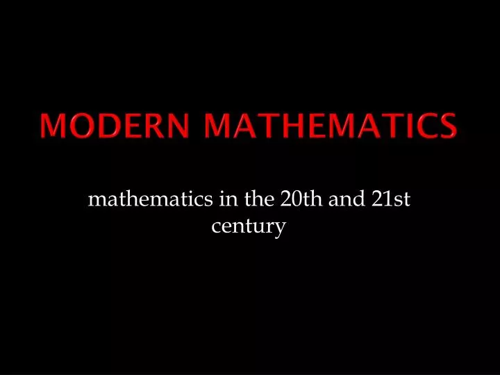 modern mathematics