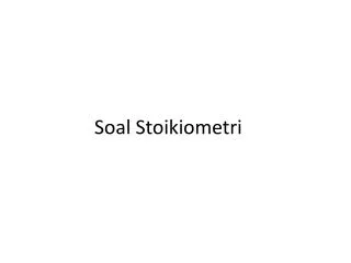 soal stoikiometri
