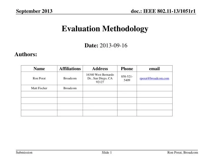 evaluation methodology
