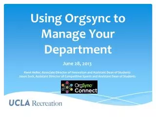 Using Orgsync to Manage Your Department