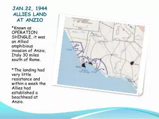 JAN.22, 1944 ALLIES LAND AT ANZIO