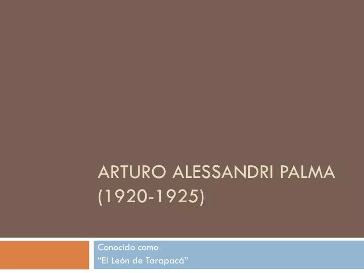 arturo alessandri palma 1920 1925