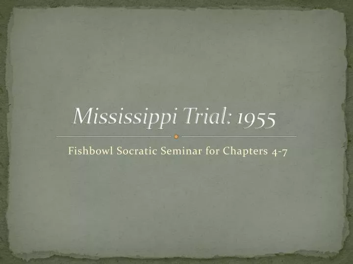mississippi trial 1955