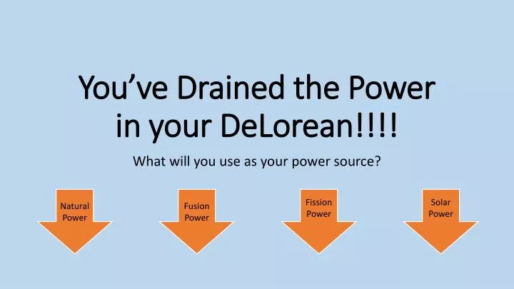 you ve drained the power in your delorean