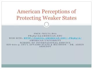 American Perceptions of Protecting Weaker States