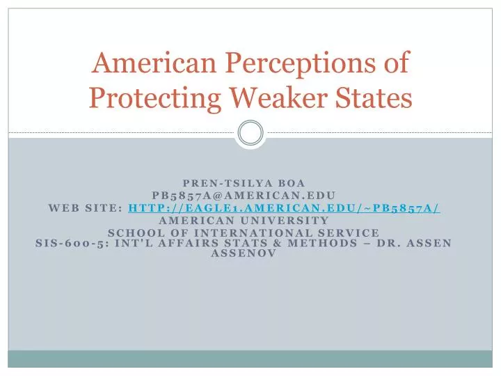 american perceptions of protecting weaker states