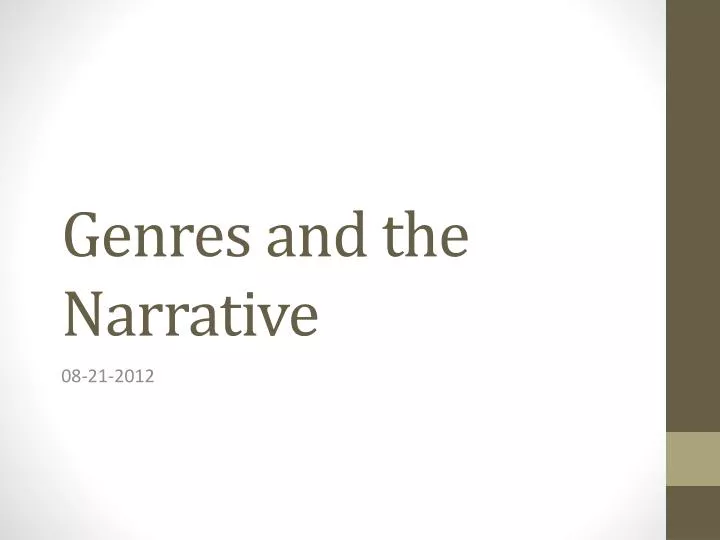 genres and the narrative