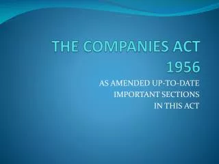 THE COMPANIES ACT 1956