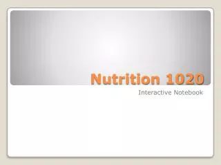 Nutrition 1020