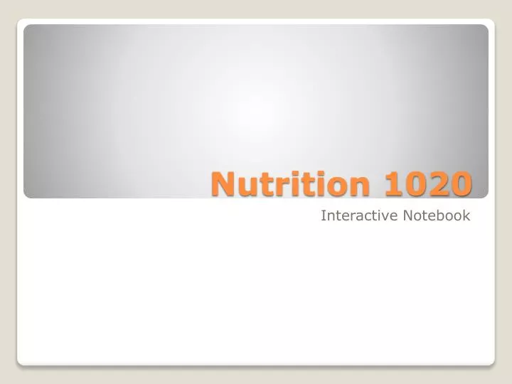 nutrition 1020