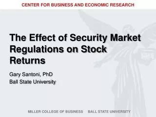 The Effect of Security Market Regulations on Stock Returns