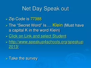 Net Day Speak out