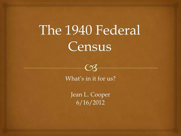 the 1940 federal census