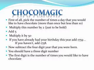 Chocomagic