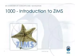 1000 - Introduction to ZIMS
