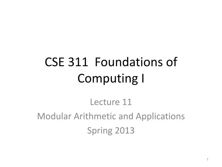 cse 311 foundations of computing i