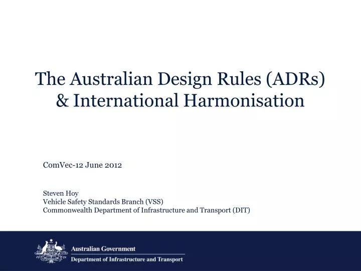 the australian design rules adrs international harmonisation