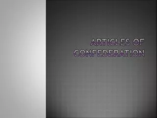 articles of confederation