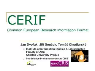 CERIF Common European Research Information Format