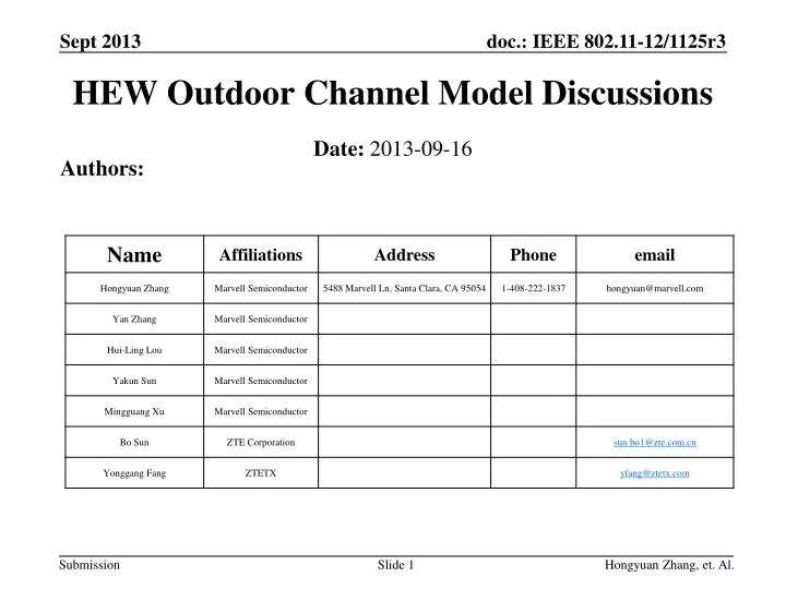 hew outdoor channel model discussions