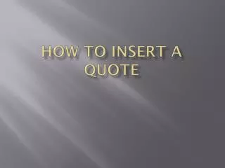 How to insert a quote