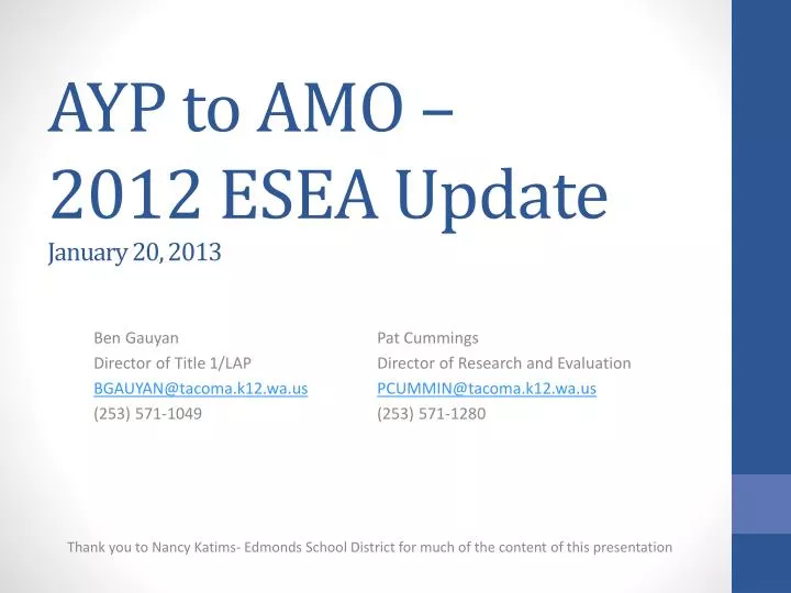 ayp to amo 2012 esea update january 20 2013