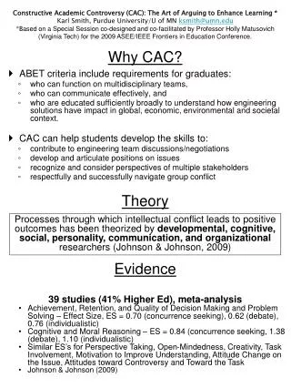 Why CAC?
