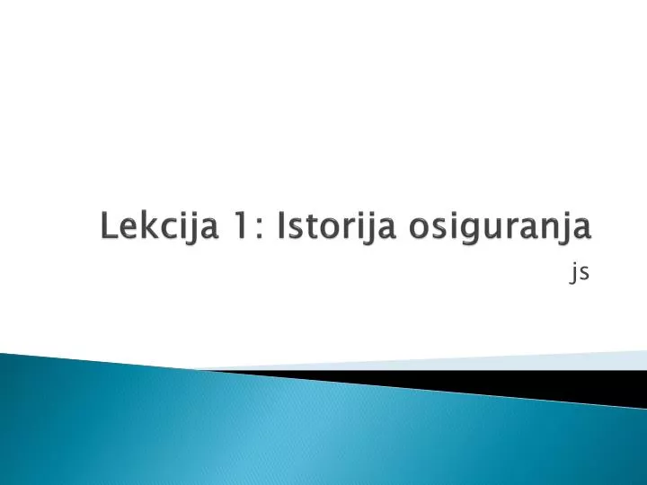 lekcija 1 istorija osiguranja