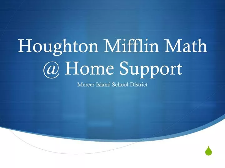 houghton mifflin math @ home support
